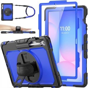 Coque pour Samsung Galaxy Tab A9 Plus/A9+ 11"" 2023, Coque intégrale résistante aux Chocs avec Protection d'écran, dragonne/Support Rotatif à 360°, bandoulière, étui pour Tablette Galaxy - Neuf