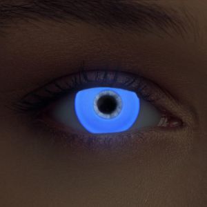 Kalanka-Designlenses Lentilles Lumière Uv Couleur Bleu Pour, Effet De Lueur, 1 Paire (2 Pcs), Sans Correction + Étui À Lentilles ""Glowing Blue - Neuf