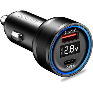 Chargeur de Voiture SUPERVOOC 100W pour Oppo Reno12 10 8 Find x8 X5 Affichage de la Tension 2 Ports 12V Chargeur USB pour Realme 11 8 GT7 oneplus 12 10 11 Nord CE 4 Adaptateur de Voiture superdart WA - Neuf