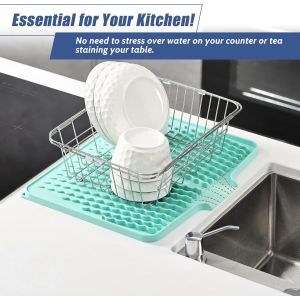 Tianyi-Tapis D'égouttement (Bleu Clair, 40 X 33 Cm) - Neuf