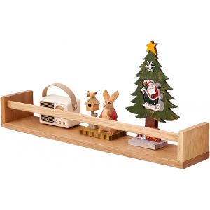Cauc-&Eacute;tag&egrave;re Murale, Ch&ecirc;ne &Eacute;tag&egrave;re Flottante Etagere Murale En Bois Massif &Eacute;tag&egrave;res Murales Pour Chambre D'enfant Magazine Salon De Bain Chambre (Naturel, 40 Cm) - Neuf
