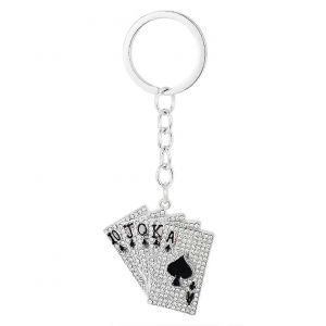 Porte-Cl&iquest;&iquest;S Poker Pour Femme, Porte-Cl&iquest;&iquest;S Cartes &iquest;&iquest; Jouer Punk Noir, Porte-Cl&iquest;&iquest;S Amulette Quinte Flush Royale, Cadeau Pour Passionn&iquest;&iquest;E De Cartes - Neuf