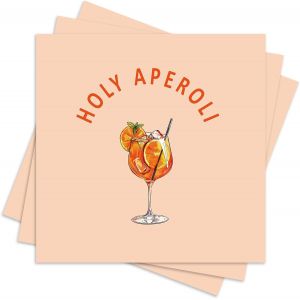 Mevronisshop-Lot De 40 Serviettes De Table En Papier Aperol - D&eacute;coration De F&ecirc;te - Aperol Spritz - Orange - Cadeau Pour Les Amateurs D'aperol - D&eacute;coration De Table - Neuf