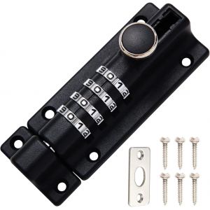 Loquet de Verrouillage &agrave; Combinaison &agrave; 4 Chiffres 120mm Verrou de Porte &agrave; Code avec Vis de Fixation R&eacute;sistant aux Intemp&eacute;ries P&ecirc;ne Coulissant Inviolable Portai Abri de Jardin Garage Cl&ocirc;ture - Neuf