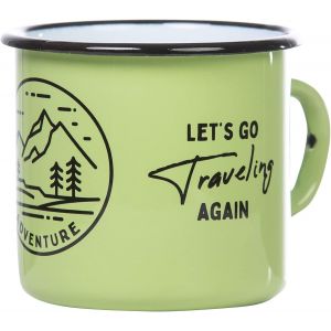 KALANKA-Tasse émaillée Never Stop Exploring, 330 ml, motif naturel et dicton, incassable, vert - Neuf