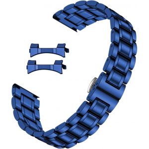 Kal-Bracelet De Montre En Métal Pour Homme - 18 Mm, 20 Mm, 22 Mm, 24 Mm - En Acier Inoxydable - Avec Extrémité Droite Et Incurvée - Bicolore - Neuf