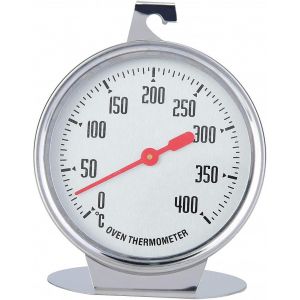 Thermomètre De Cuisine, Thermomètre De Four En Acier Inoxydable, Thermomètre De Cuisson À 400 Degrés Avec Crochet Pour Suspendre Ou Poser Au Four - 7 X 9 Cm - Neuf