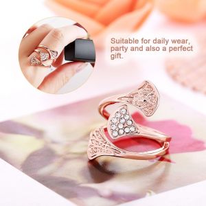 Bague Tendance En Alliage Pour Femme, Bijou En Forme De Feuille Avec Strass, 7# - Neuf