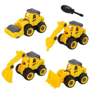 Ensemble De Camion De Construction Pour Enfants, Excavatrice, Rouleau Compresseur, Engin De Terrassement, Marteau-Piqueur, Vehicule D'assemblage Detachable, Jouets - Neuf