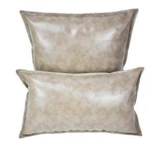 Housse de coussin decorative en similicuir, moderne et solide, ideale pour l'exterieur, ideale pour un canape ou un lit. - Neuf
