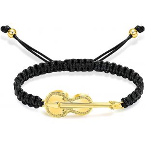 Eryi-Bracelet De Crémation De Guitare Pour Cendres Musique Guitare Urne Bracelet Pour Hommes Femmes Acier Inoxydable Corde Tressée Bracelet Guitare Amoureux Souvenir Bijoux - Neuf