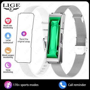 Lige Mode Strass Bracelet Intelligent Traqueur De Sant&eacute; Sommeil Moniteur De Fr&eacute;quence Cardiaque Bande De Sport 1Atm &Eacute;tanche Montre Intelligente Pour Les Femmes.Silver. - Neuf