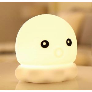 Mignon Enfants Veilleuse Veilleuse Veilleuses Pour Enfants Chambre Tout-Petit B&eacute;b&eacute; Portable Silicone Batterie Led Veilleuse Chambre D'enfant (Mignon Octopus) - Neuf