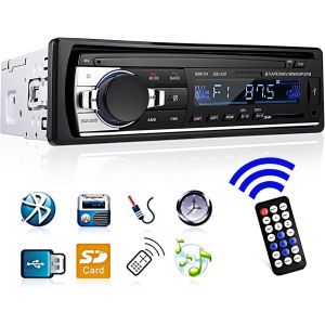 Autoradio Bluetooth Mains Libres USB, Poste Radio Voiture Bluetooth 1 Din MP3 Lecteur de Voiture St&eacute;r&eacute;o Soutient FM/USB/MP3/AUX/T&eacute;l&eacute;commande (60W) - Neuf