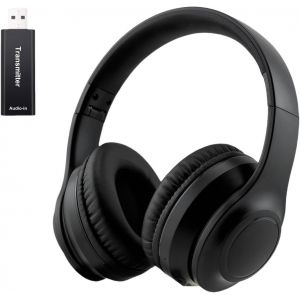 Casque Tv Sans Fil Pour S&eacute;niors Avec Anc, Bluetooth 5.3 & &Eacute;metteur 3-En-1 (Usb/Rca/Aux) Pour T&eacute;l&eacute;viseurs Non-Bluetooth, 35H Autonomie, 220G L&eacute;ger Pliable Supra-Auriculaire, Cadeaux Pour Parents &Acirc;g&eacute;s - Neuf