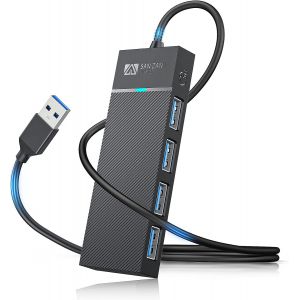 4 Ports USB Hub 3.0 avec câble de 50cm,hub USB 5 Gbps Répartiteur USB 3.0 Compatible avec MacBook,MacBook Air/Pro/Mini,iMac,XPS,Ordinateur Portable,clés USB Flash,Disque Dur Mobile - Neuf