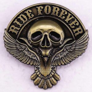 Ride Forever Crâne Badge Vintage Émail Pin Moto Club Broche Bijoux - Neuf