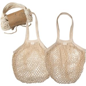 Lot de 2 sacs à provisions s-Sacs à provisions 100 % coton à manches longues lavables bio avec cordon de serrage,naturel - Neuf
