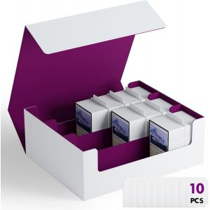 Chenquansarl-Bo&icirc;te &Agrave; Cartes Triple Coffret (Blanc Et Violet) - Neuf