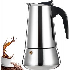 Cmws-6 Tasse Stovetop Espresso Maker Stainless Steel Moka Pot Espresso Maker Percolator Italian Coffee Maker Capable Mocha Coffee Machine Cafe Classic Maker For Home Et Camping 300ml 10oz - Neuf