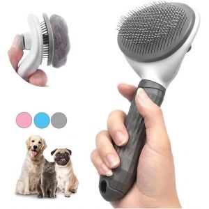 Jgd-The One Brosse De Toilettage Pour Chien Et Chat - Brosse De Toilettage Autonettoyante Avec Poign&eacute;e Lisse - Outil De Toilettage Avec Bouton De Nettoyage Pour Chat Et Chien - Outils De Massage Pour - Neuf