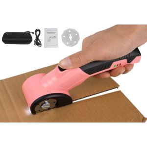 Ciseaux &Eacute;lectriques Sans Fil Rechargeables Par Usb Pour La D&eacute;coupe De Tissu Et De Carton - Rose - Neuf