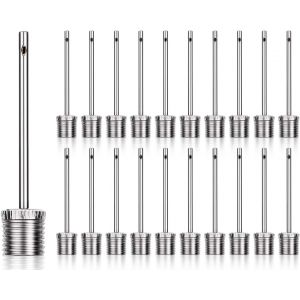 Acdsgd-Pack De 20 Aiguilles Pompe &Agrave; Ballon, Aiguille Pour Gonfler Ballons, Aiguille Pompe &Agrave; Ballon G&eacute;n&eacute;rique En Acier Inoxydable Pour Basket, Volley, Rugby, Football - Neuf