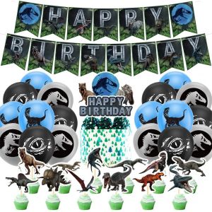 ChicSlick-Ballons Jurassic Dinosaure Anniversaire Décoration Dinosaure Ballons En Latex Décoration De Gâteau Animaux Bannière Happy Birthday Fête D'Anniversaire Deco Enfants[X2560] - Neuf