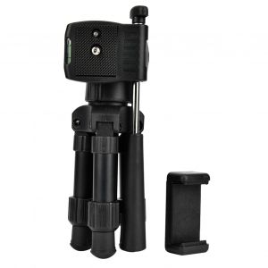 Mini trepied pliable et portable en alliage d'aluminium avec poignee a rotule pour appareil photo et telephone portable - Neuf