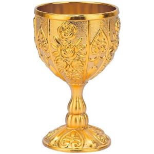 Vintage Royal Calice,Gobelets Calice,Gobelet Vin Laiton Cuivre Relief Fleur Liqueur Coupe À En Métal Gaufré Médiéval Fait La Main Petite Taille Boire Pour Bar Maison Fête Mariage.[A38] - Neuf