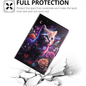 Coque Pour Samsung Galaxy Tab A8 10.5 Pouces 2021 X200/X205/X207 Pu Cuir Cover Tablette Housse De Protection Avec Fonction Support Fente Pour Cartes Pour Galaxy Tab A8 Chat Pivoine[Coq9129449] - Neuf