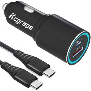 LORANKA-48W Chargeur Voiture Allume Cigare USB et Cable pour Samsung Galaxy S24 S25 Plus Ultra/S23 FE S22/A56 A16 A26 A36 A17 A55 5G A15 A25 A54 A53 A52S A52 A34 A23 A33 A25 USB C 30W & Quick Charge - Neuf