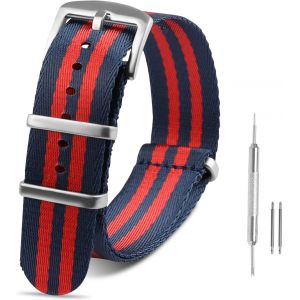 Eryi-Nato Bracelet Pour Largeur De 20mm, Confortable Et Respirant, Remplacement Bracelet Montre Nylon Balistique Pour Hommes Femmes - Tibétain-Rouge - Neuf