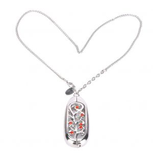 Collier Pendentif De Remplacement En Acier Inoxydable Pour Xiaomi Mi Band 3 (Argent Et Rouge) - Neuf