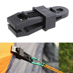20 Pièces D'accessoires De Camping En Plastique En Plein Air Boucle De Fixation D'auvent Boucle De Clip D'auvent De Tente Boucle De Corde De Vent Boucle En Plastique Multifonction (Noir) - Neuf