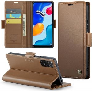 Maa-Coque Pour Xiaomi Redmi Note 11 4g/ Note 11s, Étui Housse En Rfid Protection Premium Pu Cuir Portefeuille Rabat Case Magnétique Stand Antichoc,Étui Case Pour Redmi Note 11/ 11s/ 12s 4g,Marron - Neuf
