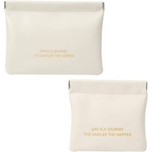 Mini Pochette Maquillage, Pu Poche Cosm&eacute;tique Sac, Per Trucchi Senza Cerniera Borsa Cosmetica Superiore Per Cosmetici Cuffie (Bianco) - Neuf