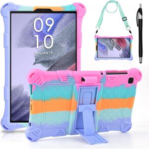 Coque pour Samsung Galaxy Tab A7 Lite 8,7 Pouces 2021 SM-T227/T225/T220 avec Porte-Crayon Protection Housse Silicone pour A7 Lite,&Eacute;tui Pochette avec Stylus Pen Bandouli&egrave;re pour Tablette A7 Lite - Neuf