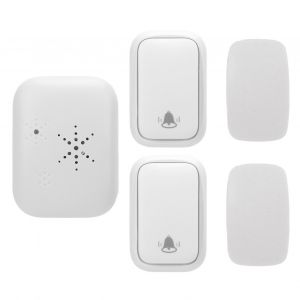 Sonnette sans fil auto-alimentee, etanche, longue portee, sans pile, flocon de neige blanc, pour villa, hotel, usine, AC110-240 V, prise americaine - Neuf