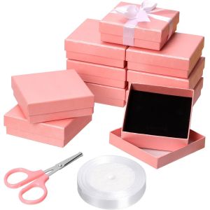 12 Pi&egrave;ces Bijoux Coffret Cadeau, 3,5 X 3,5 X 1,1 Pouces Anneaux Boucles D'oreilles Bijoux Bo&icirc;te &Agrave; Bijoux - Neuf