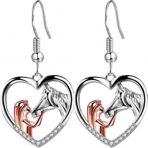 1 Paire Fille Baiser Cheval Boucles D'oreilles En M&eacute;tal Goutte Boucles D'oreilles Cr&eacute;atives Bijoux D'oreille - Neuf