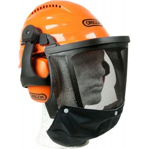 VornixorSarlshopWaipoua Casque de S&eacute;curit&eacute; pour Tron&ccedil;onneuse avec Cache-oreilles de Protection et Visi&egrave;re en Maille, Casque de Protection Confortable R&eacute;sistant aux Chocs (562413) - Neuf