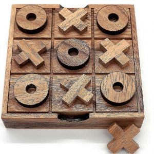 Jeu De Voyage Classique En Bois Tic-Tac-Toe - Jeu De Soci&eacute;t&eacute; Familial Pour Tous Les &Acirc;ges - Neuf