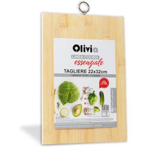 Planche À Découper En Bois Rectangulaire Avec ?Illet En Métal Pour Légumes, Fruits, Salami - 32 X 22 Cm - Planche À Découper De Cuisine Multifonction Pour Couper Et Servir Des Apéritifs Et Pain - Neuf
