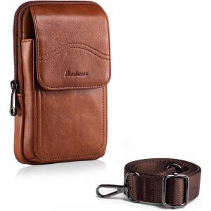 CAUC-Pochette de Ceinture Sacoche Holster Sac de t&eacute;l&eacute;phone pour Homme Mini Sacs &agrave; Bandouli&egrave;re Petit Portefeuille &Eacute;tui en Cuir Verticale - Neuf