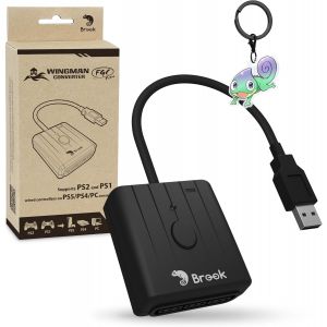 FGC Retro avec porte-cl&eacute;s - Manette PS1 & PS2 pour PS5, PS4, PC - Turbo, Remap, Macro - X-Input - Compatible avec tapis de danse, b&acirc;tons d'arcade, manettes de jeu rythmique - Neuf