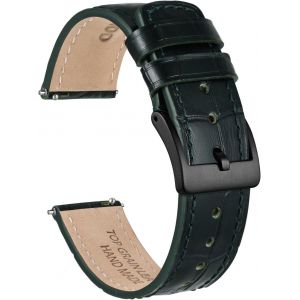 Kal-Bracelets De Montre Cuir De Grain D'alligator, Relâchez Rapidement Le Bracelet De Montre De Remplacement Pour Hommes, Largeur De Bande 18mm 20mm 22mm - Neuf