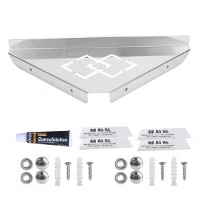 Hjlian Etagere De Rangement Triangulaire En Acier Inoxydable Pour Douche, Etagere D'angle, Organisateur Pour Maison, Hotel (Type De Perforation Libre) - Neuf