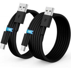 Carplay Câble USB A vers USBC pour iPhone 16 iPhone 15 Pro Max Chargeur cordon 1M+2M,[Certifié MFi] Cable USB Chargeur pour Apple iphone 16 15 Plus Voiture Charge Rapide pour Samsung,iPad Pro-Noir - Neuf