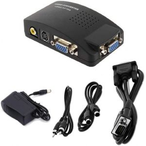 Convertisseur vidéo vers VGA New TV AV S Video RCA composite vers VGA PC Monitor Converter Box - Neuf